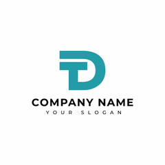 Letter TD tree logo vector design