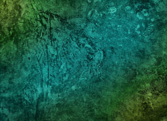 Fototapeta na wymiar dirty gradient plaster blue and green concrete wall texture used as background. old grungy texture, vivid blue and green stained concrete background. texture of fantasy decorative stucco or cement.