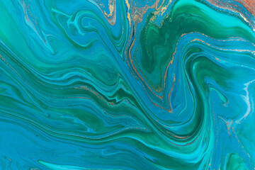 Ocean wave style abstract marble blue texture.