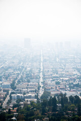 Fototapeta na wymiar Foggy view of Los Angeles