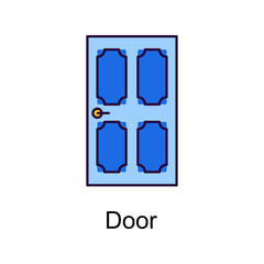 Door vector Filled Outline Icon Design illustration. Home Improvements Symbol on White background EPS 10 File