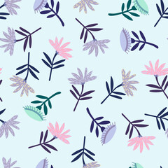 Modern abstract seamless pattern with seamless pattern multicolored flowers.