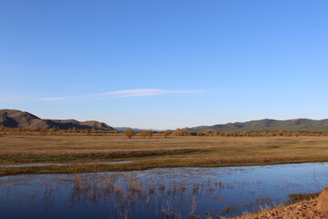 Autumn river landscape