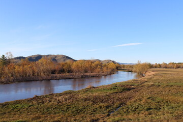 Autumn river landscape