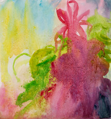 Watercolor background with a flower
