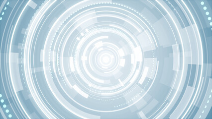 Abstract circle white blue future technology background.