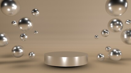 Abstract background, stage layout, podium shape geometry for product display. 3D rendering.