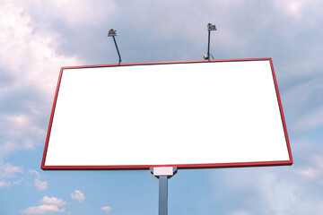 Long billboard mockup, against sky background.