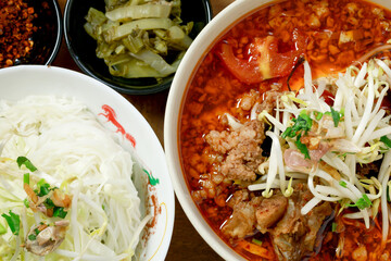  Thai noodles,Nam Ngiao Noodles,Noodles It is a Thai food in the north of Thailand. Lanna style concept.