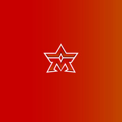 font M star logo gaming espots vector