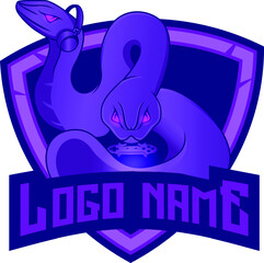snake mascot logo gaming esports vector
