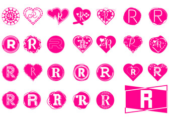 R letter logo and icon design bundle