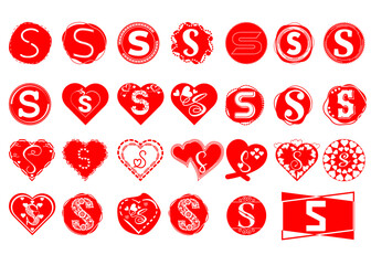 S letter logo and icon design bundle