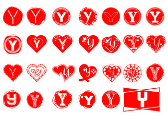 Y letter logo and icon design bundle