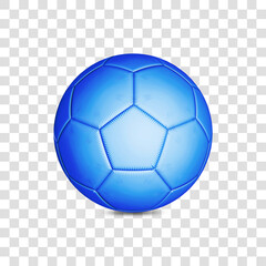 3d illustration blue soccer ball . Transparent background - 483775198