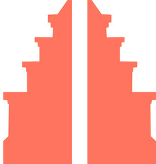 Pink temple flat vector sign or logo