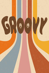 inscription groovy, retro poster in the style of the 70s ©  Shamanska Kate