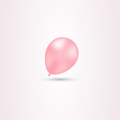 3d isolated Pink balloon with shadow white background premium design