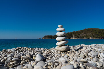 Zen stones on the seashore
