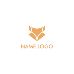 fox head logo design vector template
