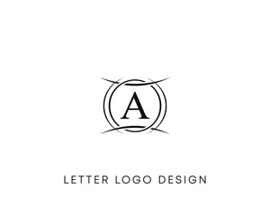 Abstract letter A logo design, minimalist style letter logo, text A icon vector design