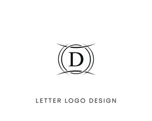 Obraz premium Abstract letter D logo design, minimalist style letter logo, text D icon vector design