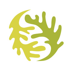 Obraz premium Algae plants round beautiful logo