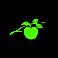 Apple logo vector illustration. Black background