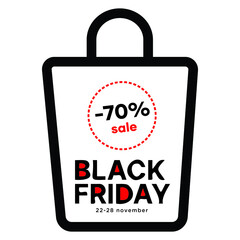 Black friday concept. Bag idea vector illustration