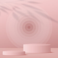 Abstract background with cream color podium for presentation. Vector
