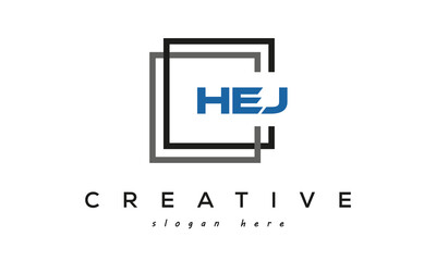 creative initial Three letters HEJ square logo design - obrazy, fototapety, plakaty