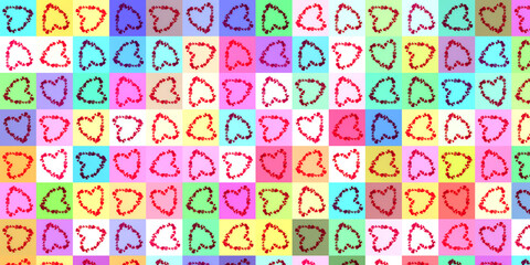 St. Valentines day greeting pattern .  Hearts pattern . Pack paper . Wrapping - paper pattern  