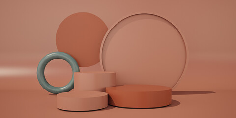 3D Rendering pastel color circle background