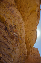 The dry arid desert landscape of the Moon Valley in Argentina