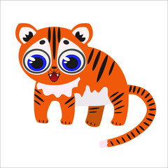 vector illustration of cute little tiger 
