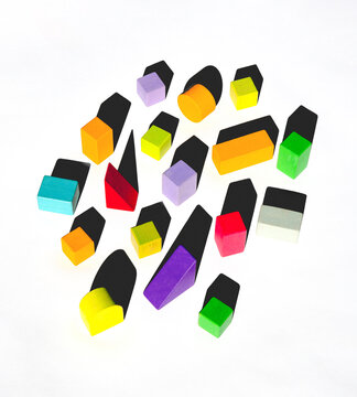 Arranged Colorful Blocks and Shadows