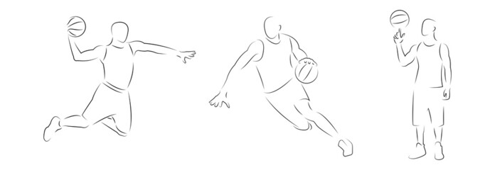 Basketball player with ball