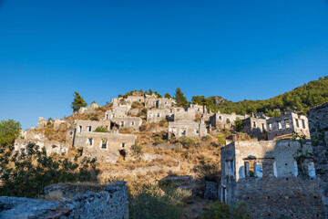 Kayakoy village, abandoned Greek village in Fethiye, Turkey. Kayakoy is a ghost town due to the population exchange, the largest in Asia Minor