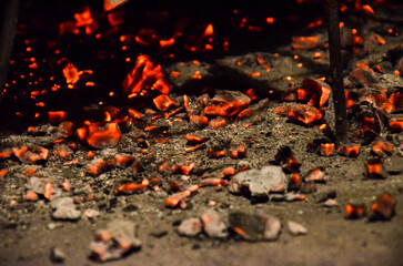 Glowing hot flame close up of a Fire