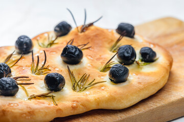 foccacia with black olives and rosemary
