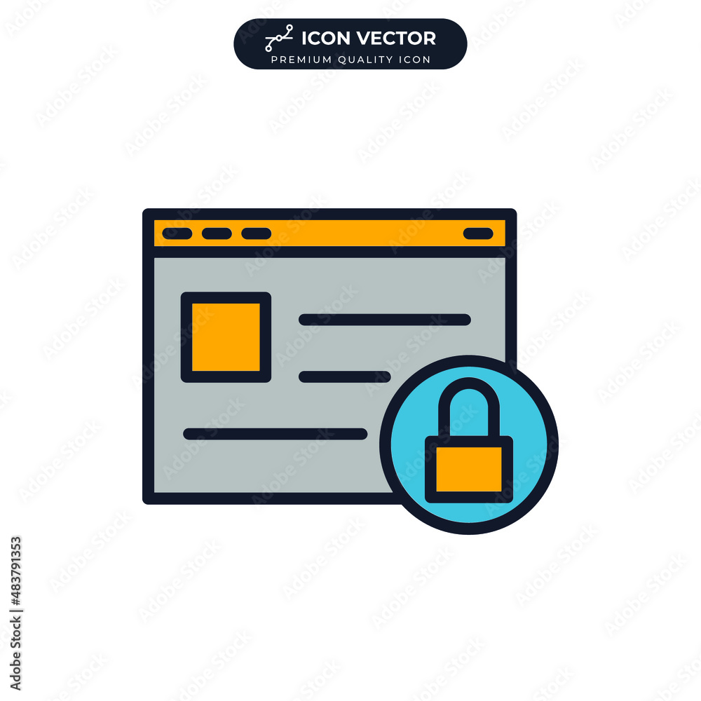 Wall mural internet security. web protection icon symbol template for graphic and web design collection logo ve