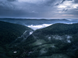 Beskid Niski po deszczu - Klimkówka