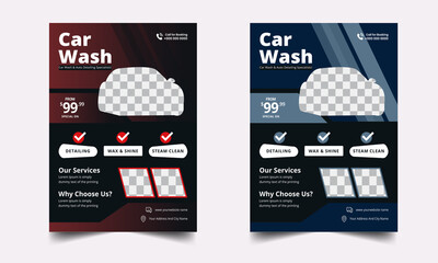 car wash flyer. car wash service flyer template design poster