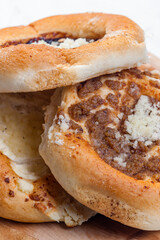 pies stuffed with poppy, curd and nuts filling