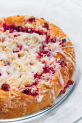 redcurrant pie with sugar icing