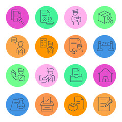 Customs  icon set . Customs  pack vector elements for infographic web. with trend color