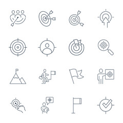 Target and Goal  icons set . Target and Goal  pack symbol vector elements for infographic web