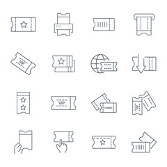 Tickets  icons set . Tickets  pack symbol vector elements for infographic web