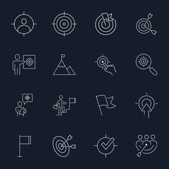 Target and Goal  icons set . Target and Goal  pack symbol vector elements for infographic web