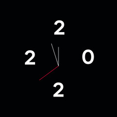 Happy New Year 2022. numbers 2022, gold watch with Roman numeral and countdown midnight with loading bar on white background.